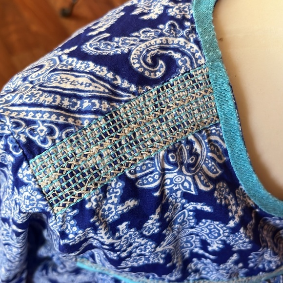 EUC J. Crew blue Paisley cotton blouse. - Picture 11 of 16